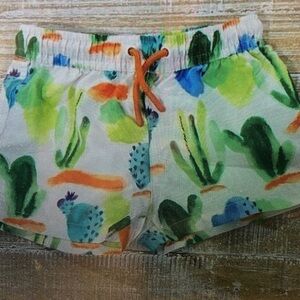 Kids Swim Trunks with Cactus Print